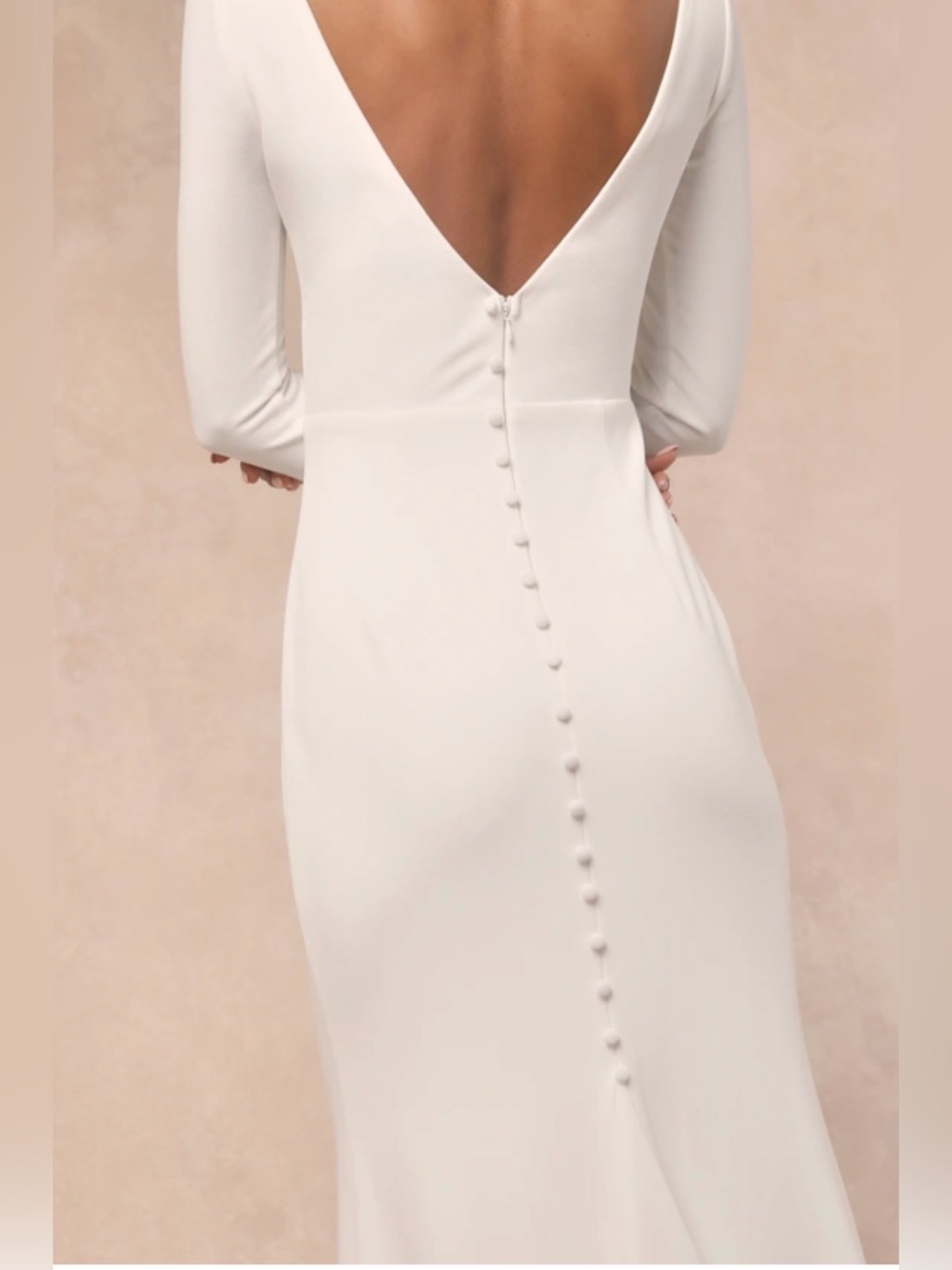 New- Lulus Feeling Of Forever White Long Sleeve Mermaid Maxi Dress - Size 1X - Picture 3 of 8